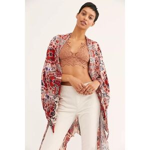 Free People- Little Wing Mix Print Kimono - One Size